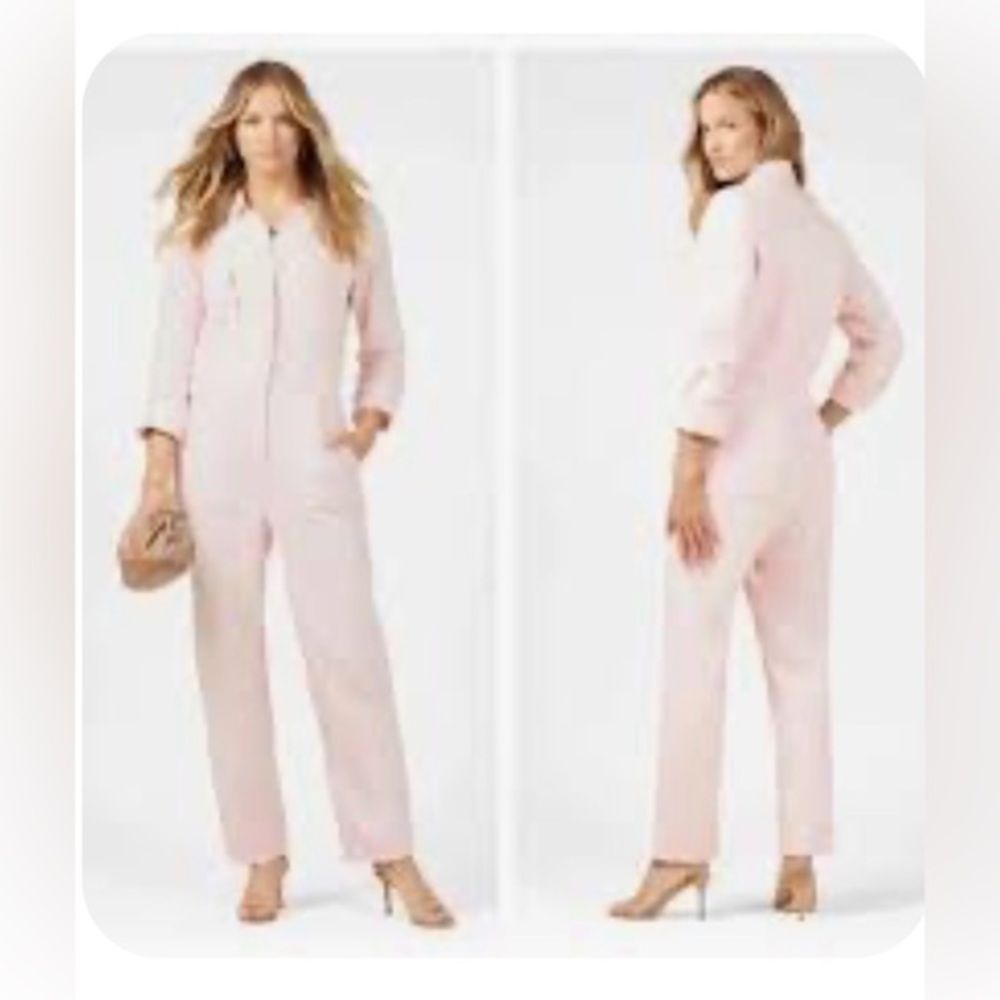 Pistola Pink Long Sleeve Utility Jumpsuit Coveralls Overalls, XS